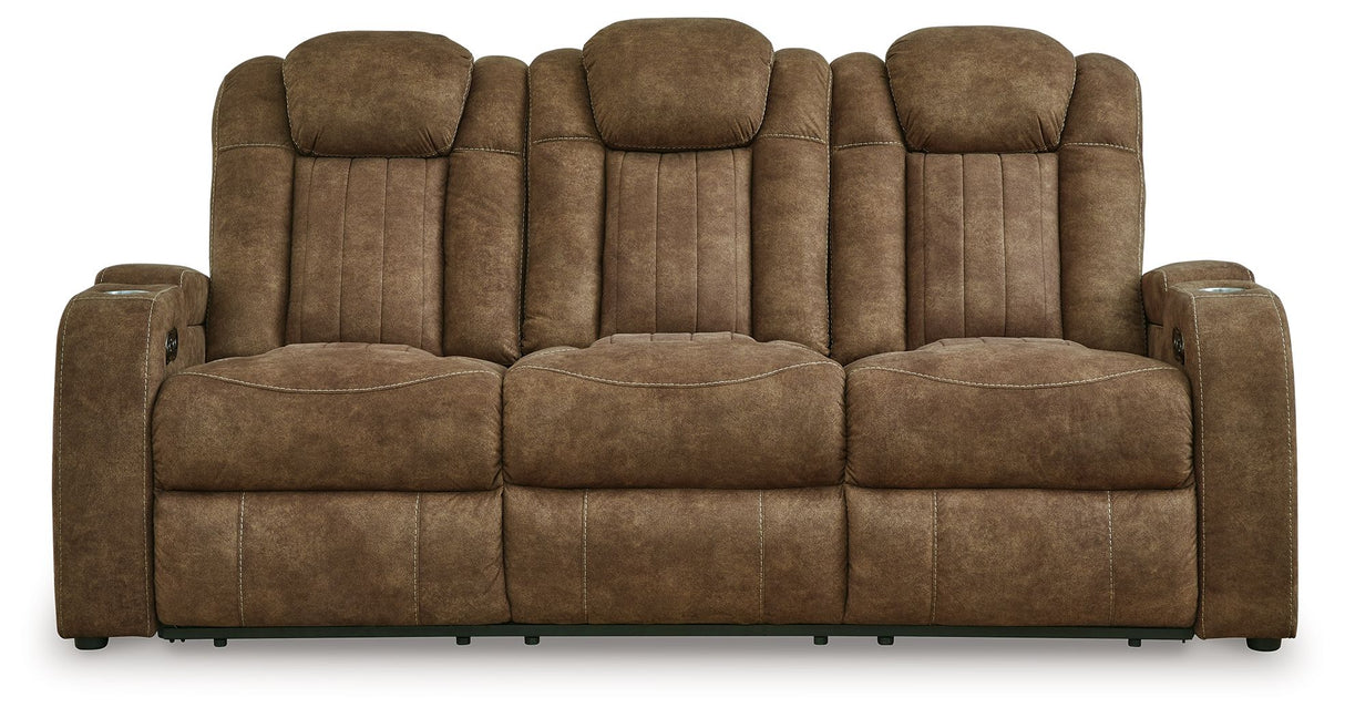 Wolfridge - Brindle - Power Reclining Sofa With Adj Headrest by Signature Design by Ashley® | Bel Furniture