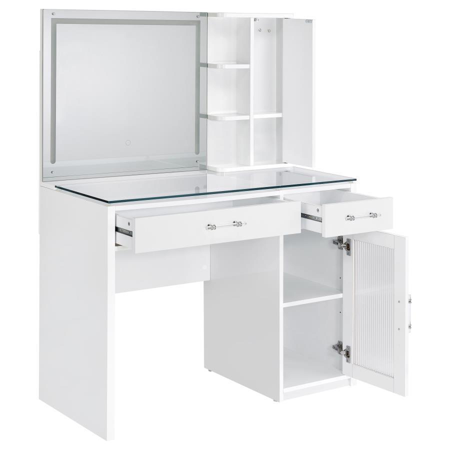 Flora - 2-Drawer Vanity Set With LED Mirror by Coaster Fine Furniture | Bel Furniture