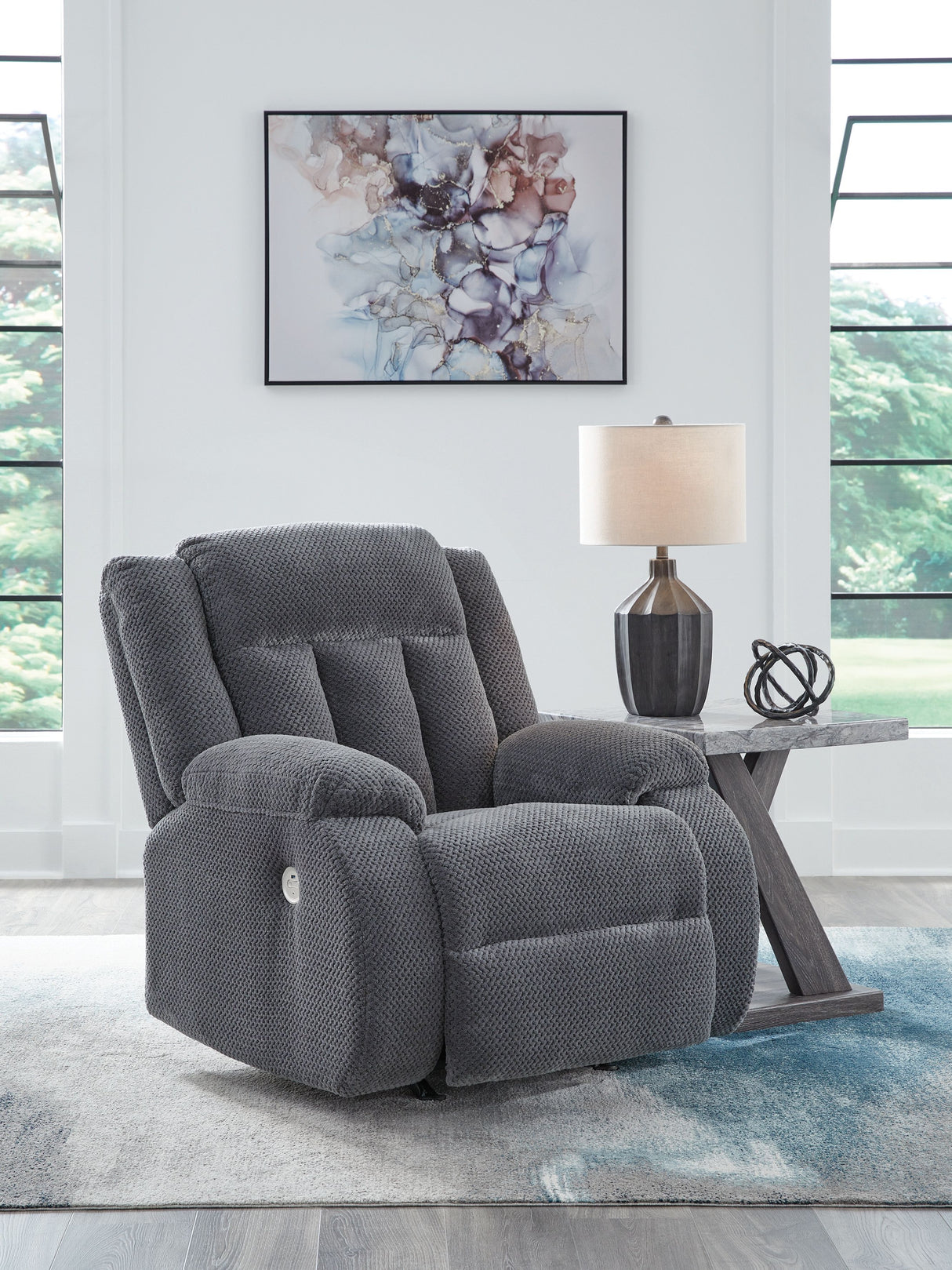Observation - Steel - Power Rocker Recliner by Signature Design by Ashley® | Bel Furniture