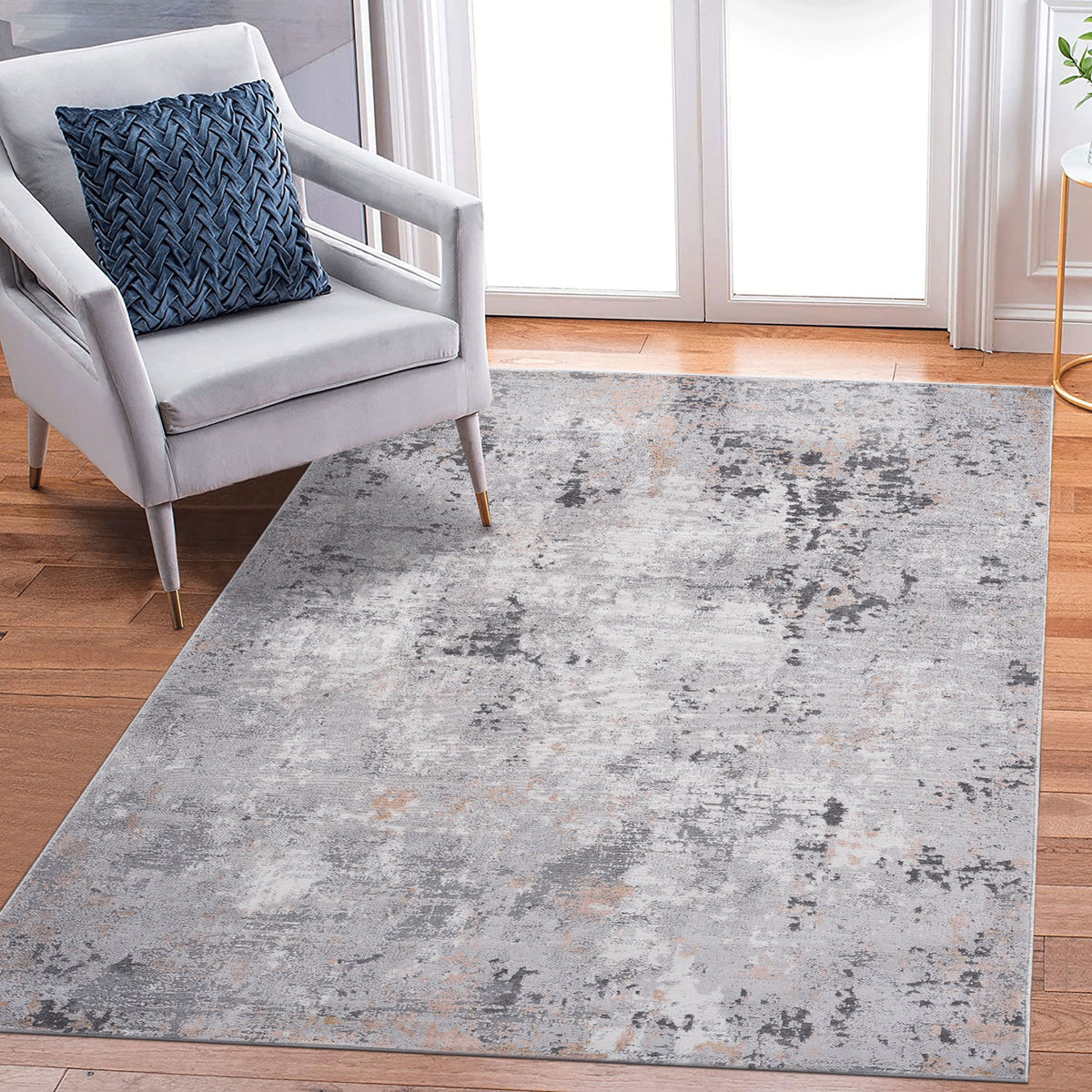 Marfi - 5' X 7' Abstract Area Rug - Gray Multi