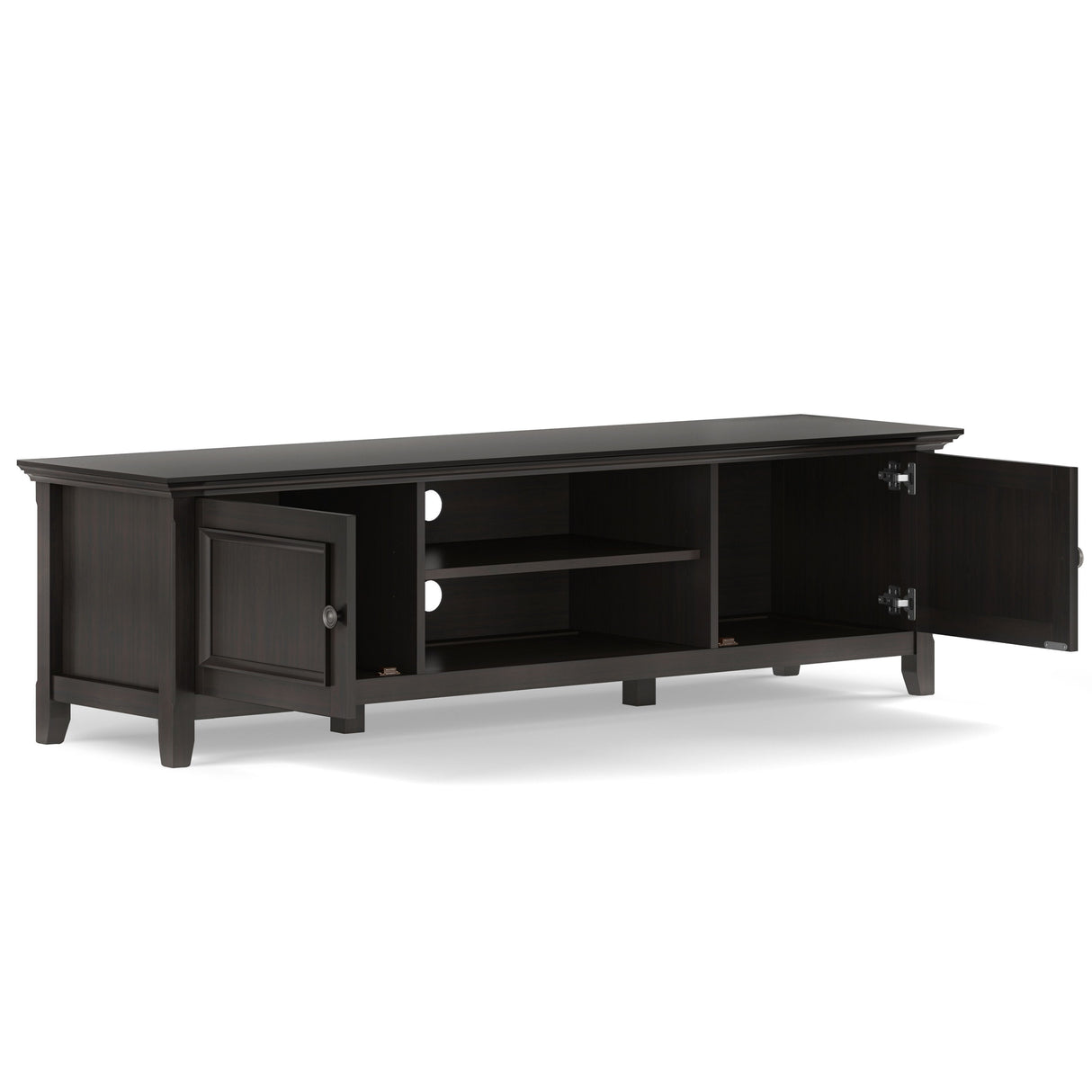 Amherst - Low TV Media Stand - Hickory Brown by Simpli-Home | Bel Furniture
