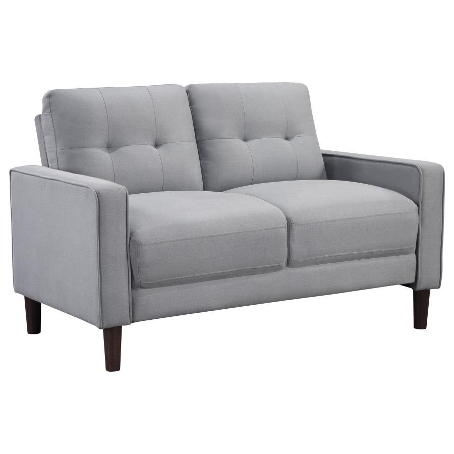 Bowen - Upholstered Track Arm Tufted Loveseat Gray by Coaster Fine Furniture | Bel Furniture