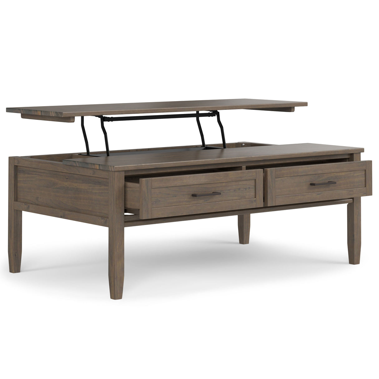 Ela - Lift Top Coffee Table - Smoky Brown by Simpli-Home | Bel Furniture