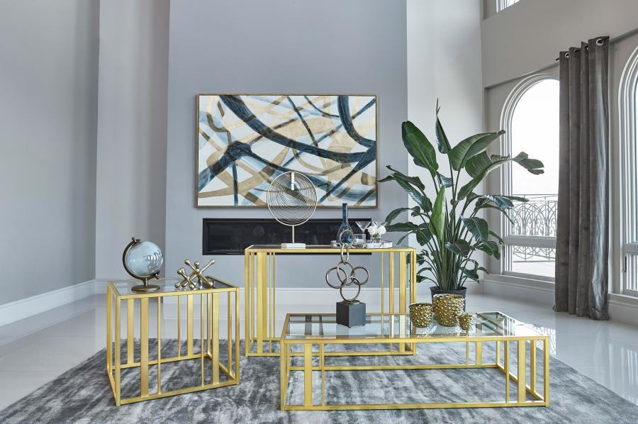 Adri - Rectangular Glass Top Coffee Table by Coaster Fine Furniture | Bel Furniture