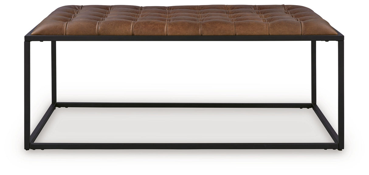 Junsor - Cocktail Ottoman - Brown / Black