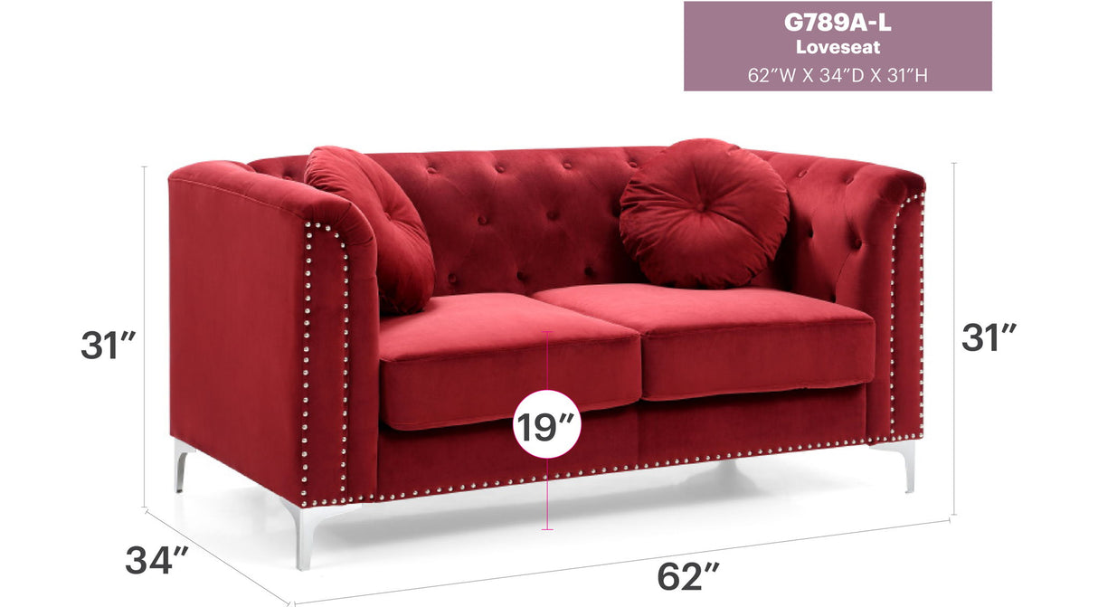 Stylish Sloped Arm Loveseat