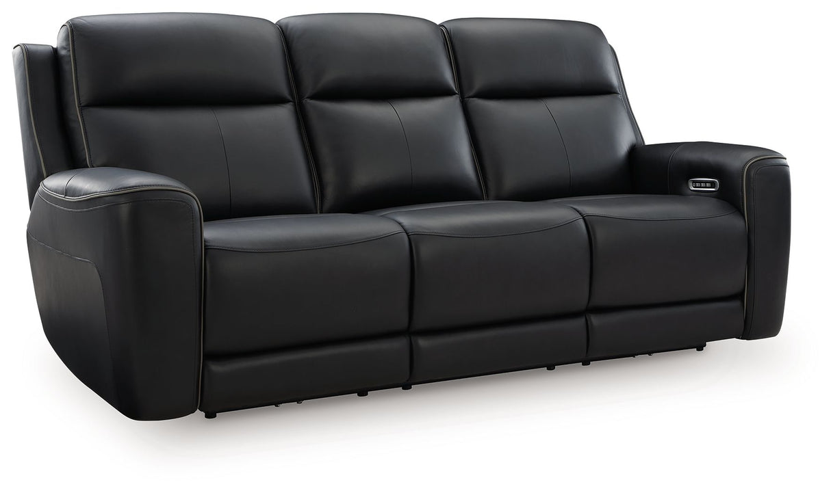 5Z-Comfort - Relaxation - Power Reclining Sofa With Adj Headrest Black by Signature Design by Ashley® | Bel Furniture