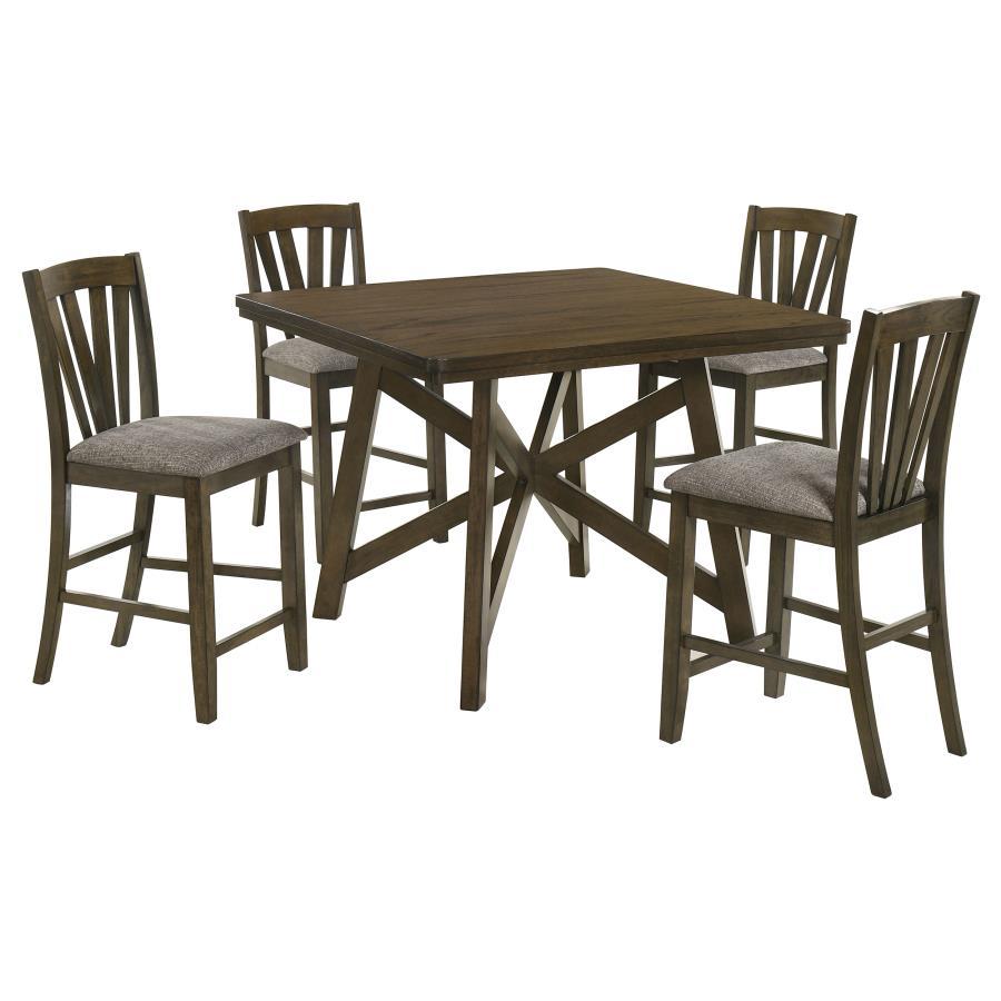 Canfield - 5 Piece Counter Height Dining Set - Brown by Coaster Fine Furniture | Bel Furniture