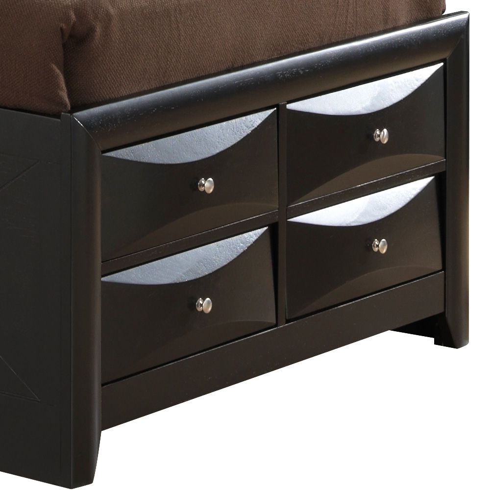 Modern Design Storage Bed With Bookcase Headboard