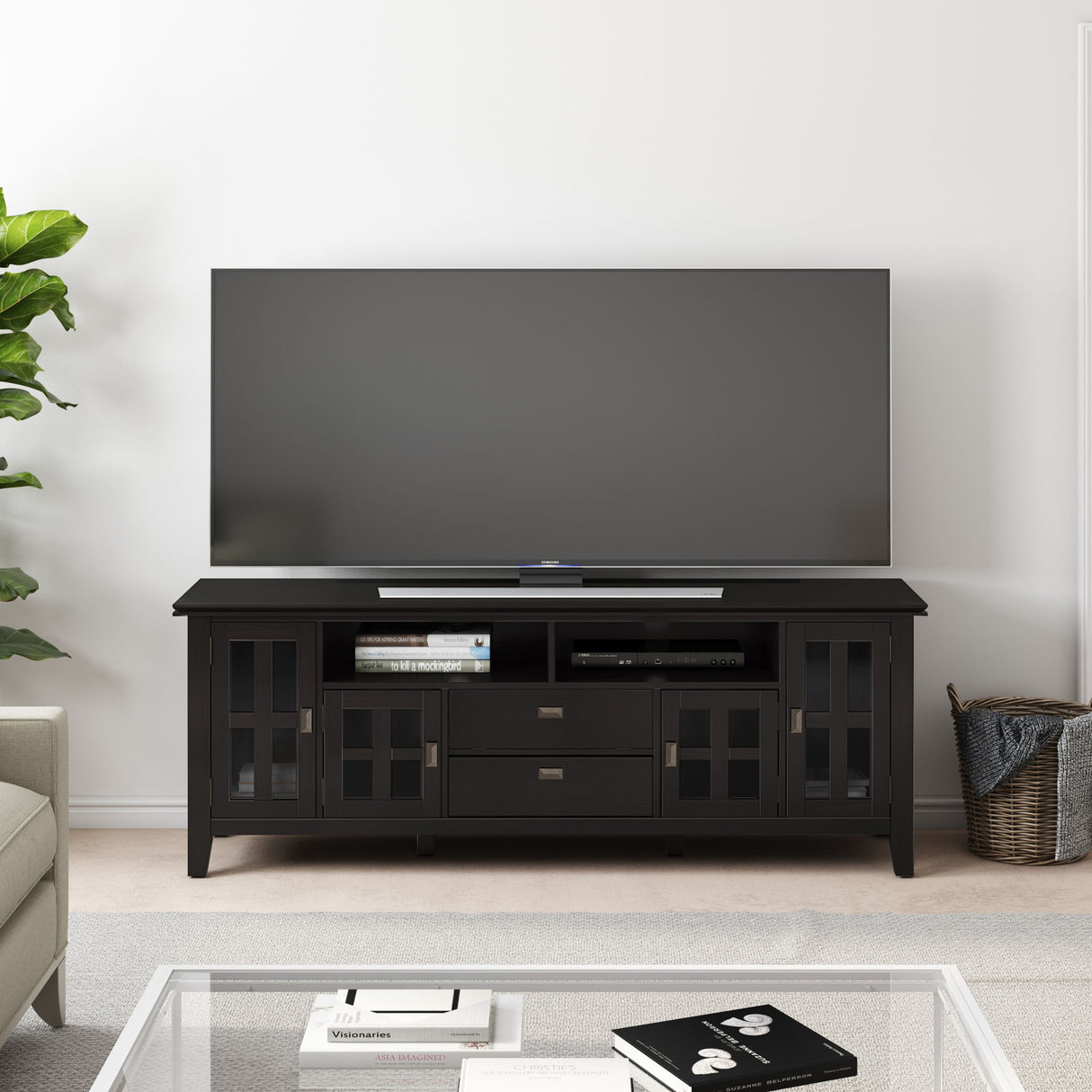 Artisan - TV Media Stand - Hickory Brown by Simpli-Home | Bel Furniture