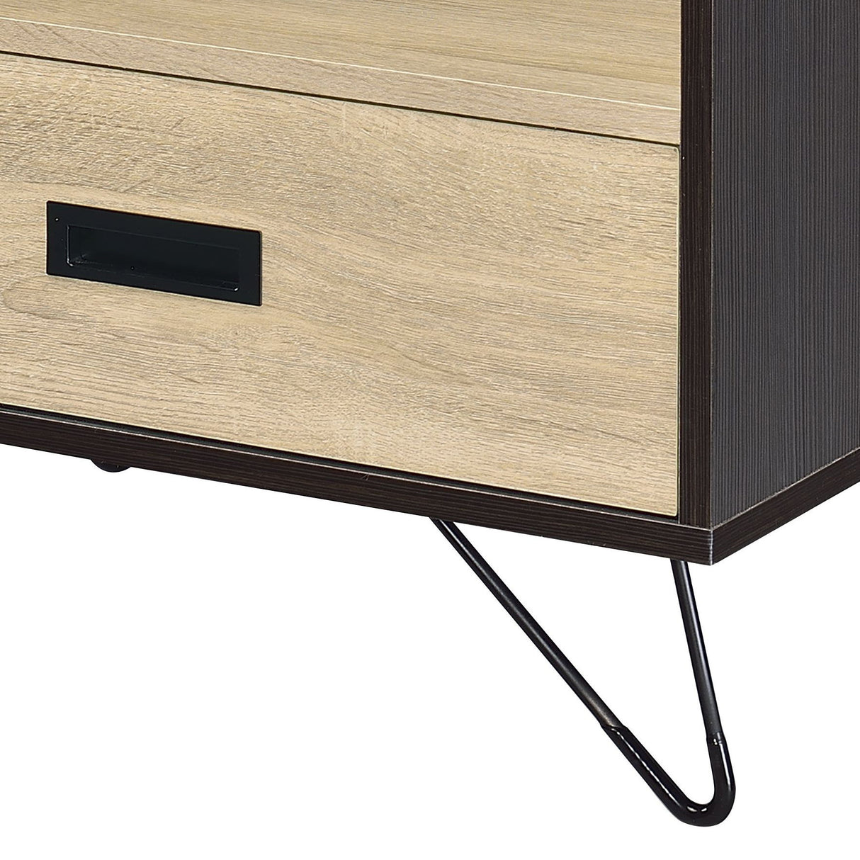 Melkree - Accent Table With Display & Utility Function - Oak / Black by Urban Nest | Bel Furniture