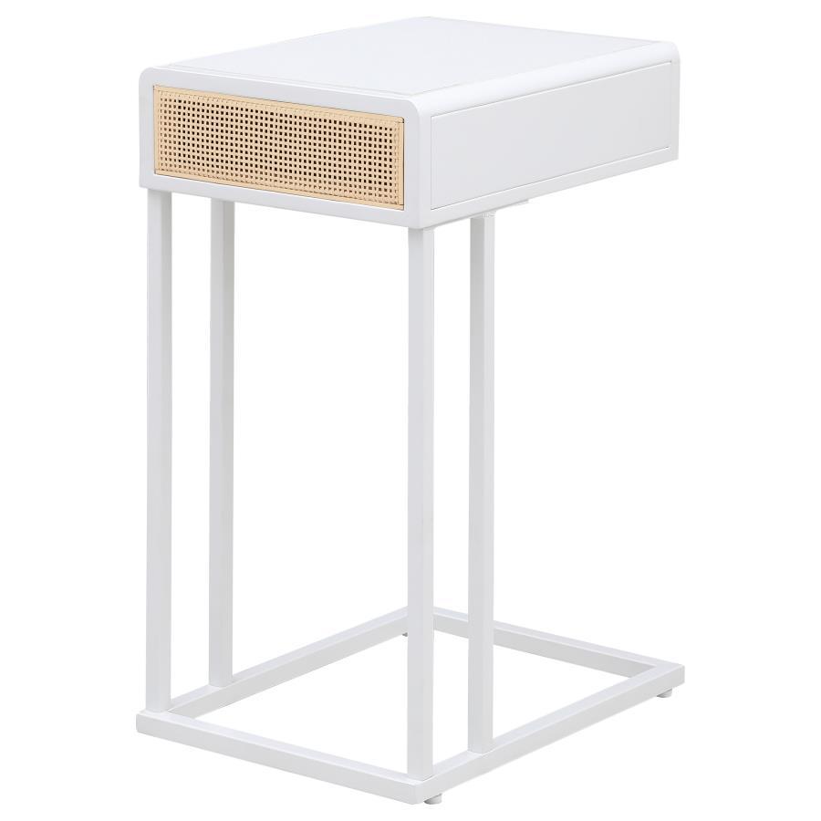 Amherst - 1-Drawer Radio Weave Cane Metal Side Table by Coaster Fine Furniture | Bel Furniture