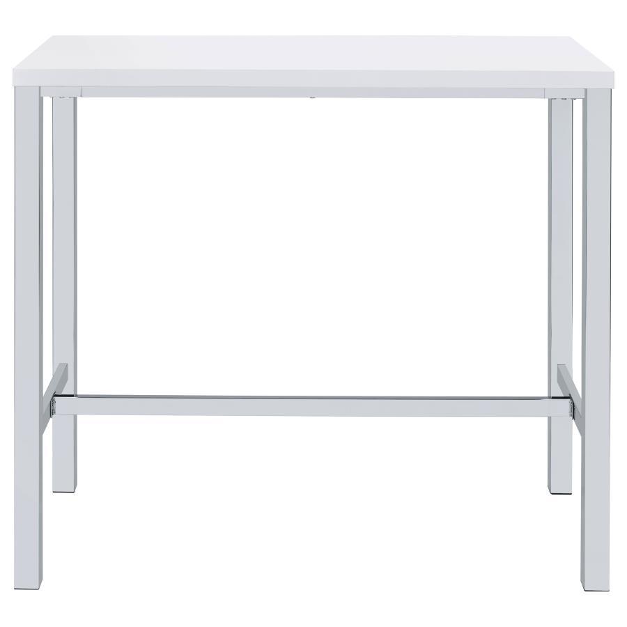 Natividad - 5 Piece Pub Height Bar Table Set - White High Gloss by CoasterEveryday | Bel Furniture