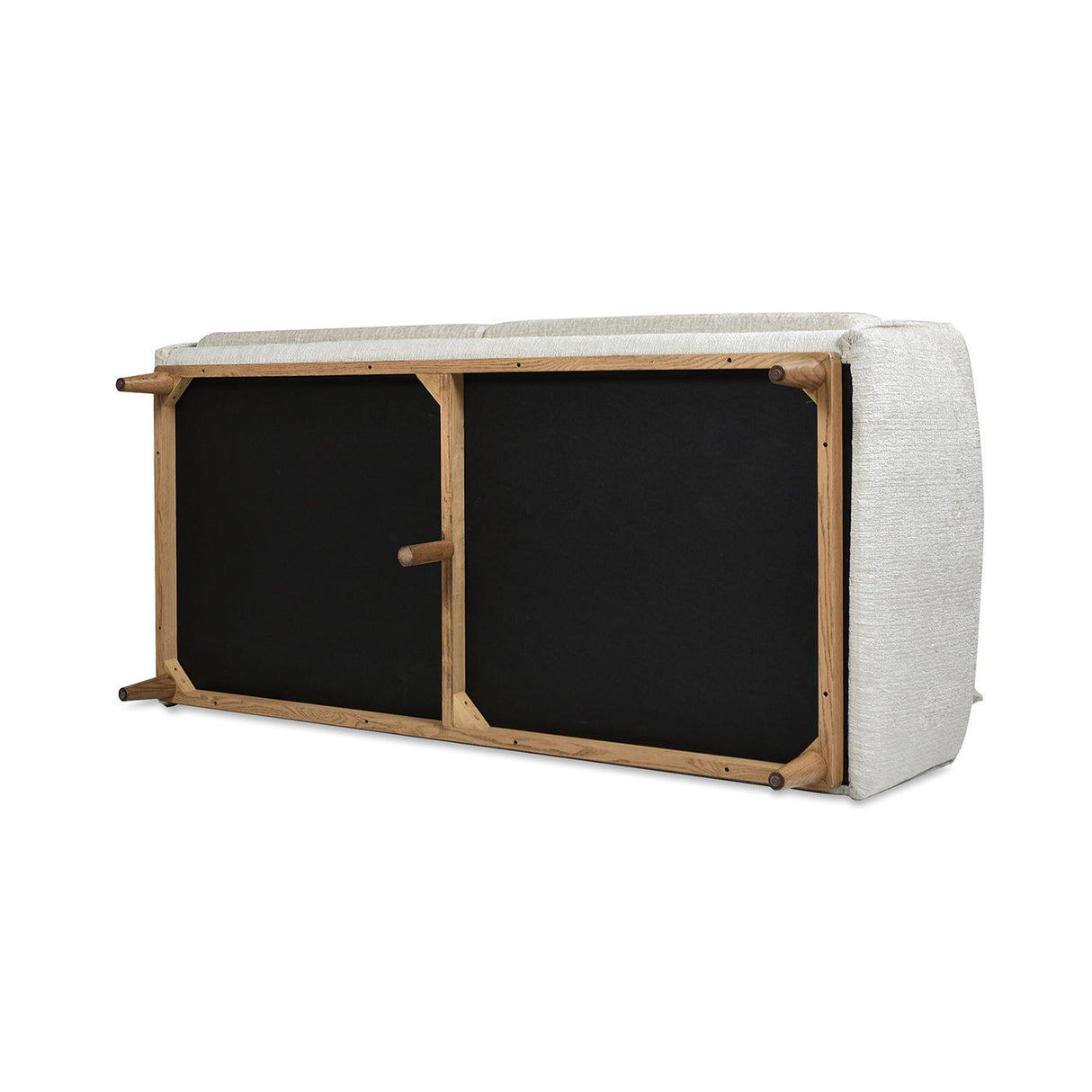 Haven - Flange Arm Oak Sofa - Marled Gray