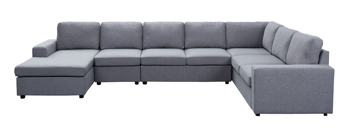 Tifton - 7 Seat Reversible Modular Sectional Sofa Chaise - Light Gray