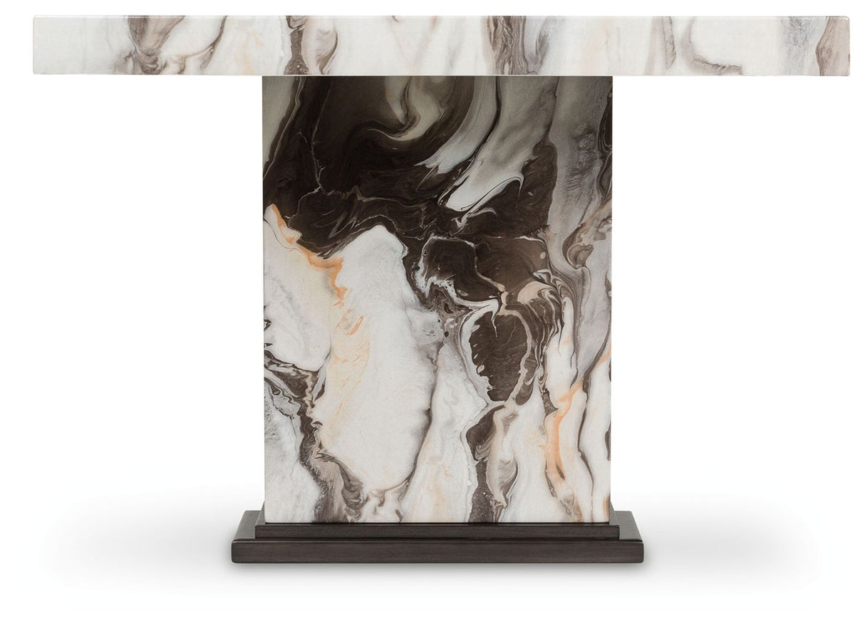 Jeshina - Dark Brown / Beige - Dining Table by Signature Design by Ashley® | Bel Furniture