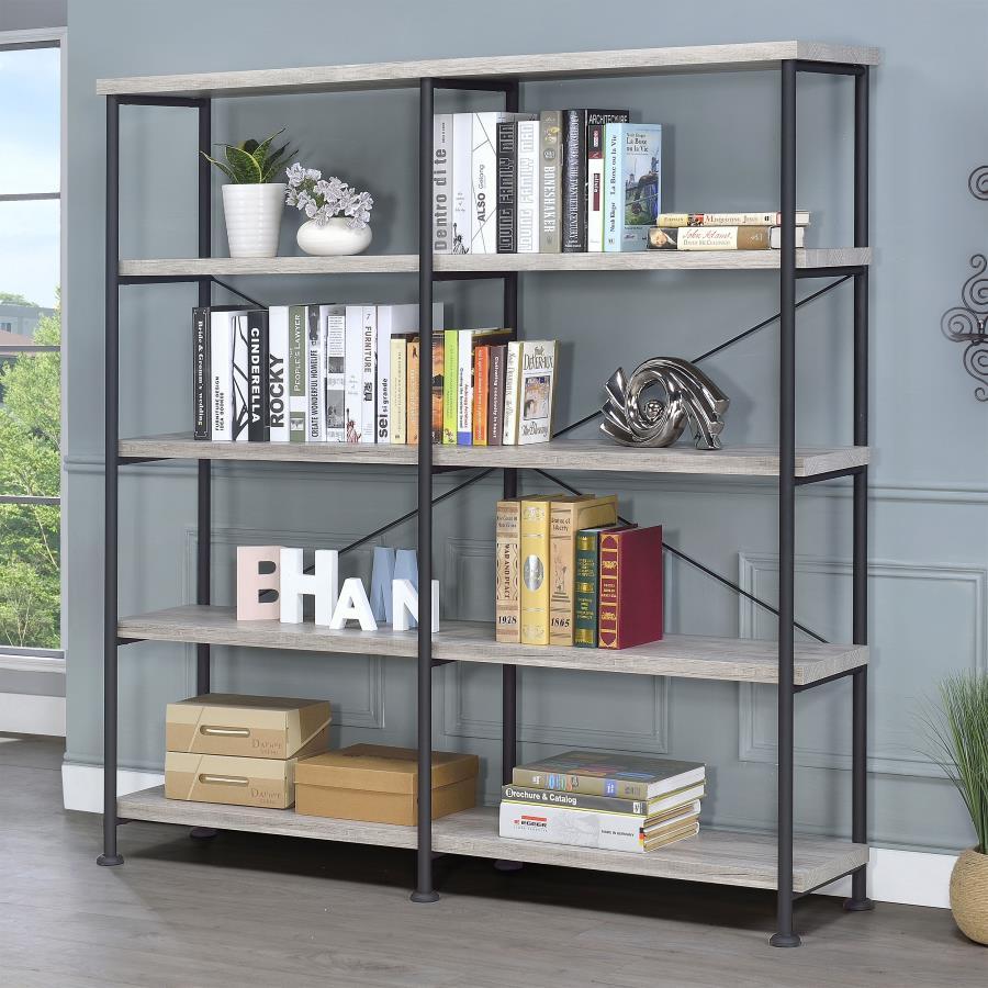 Analiese - 4-Shelf Double Bookshelf by CoasterEveryday | Bel Furniture