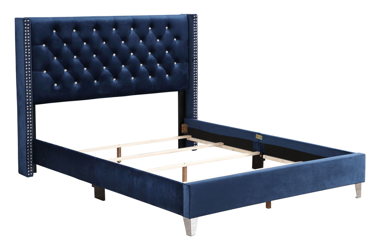 Upholstered Nailhead Trim Chic Bed - view 47