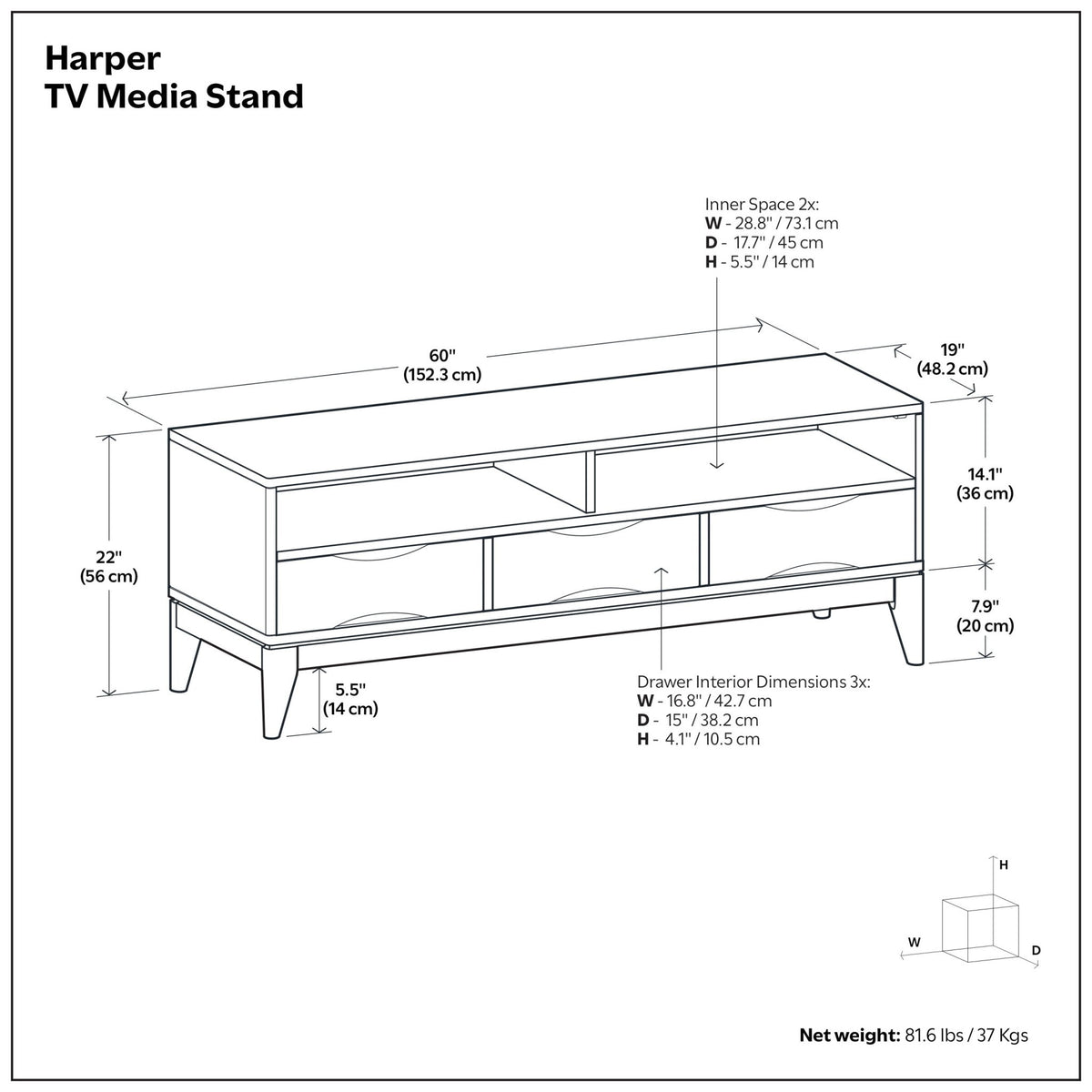 Harper - Handcrafted TV Media Stand