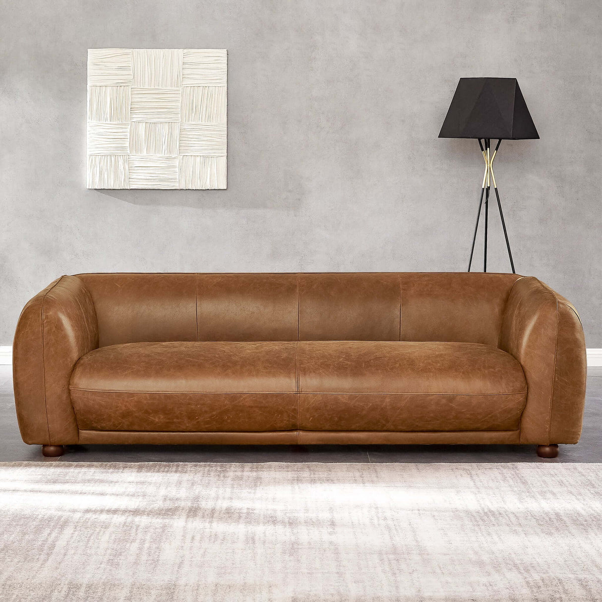 Marlon - Luxury Italian Leather Sofa - Brown / Rustic