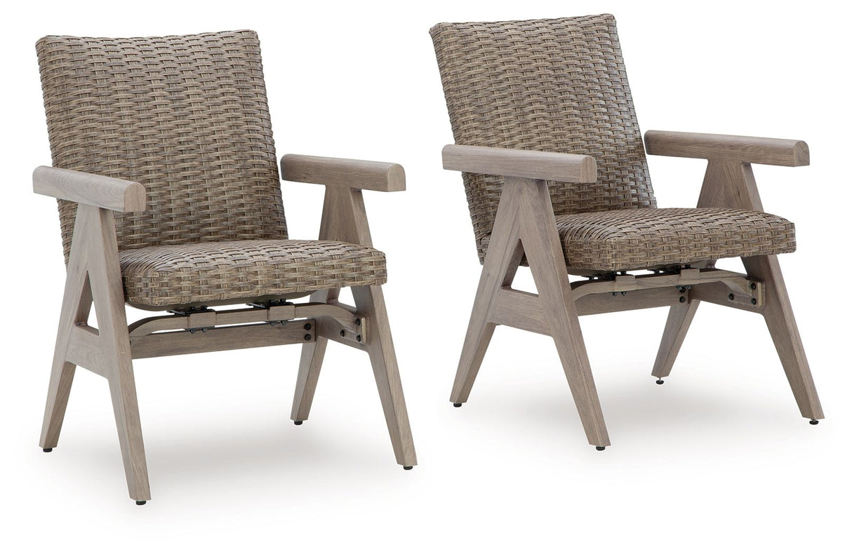 Cliff Trails - Beige - Rocking Arm Chair (Set of 2) by Signature Design by Ashley® | Bel Furniture
