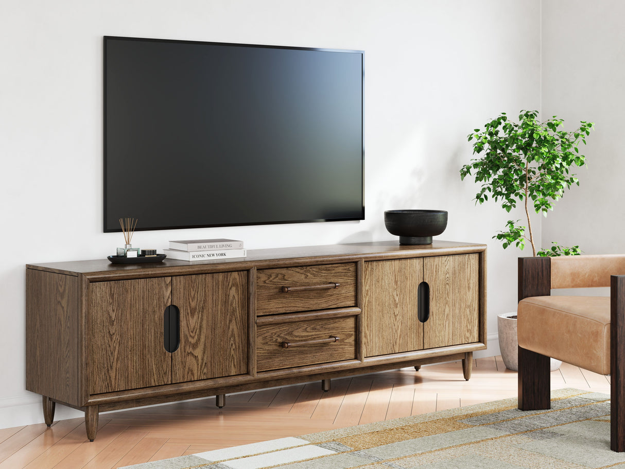 Roanhowe - Brown - Extra Large TV Stand by Signature Design by Ashley® | Bel Furniture