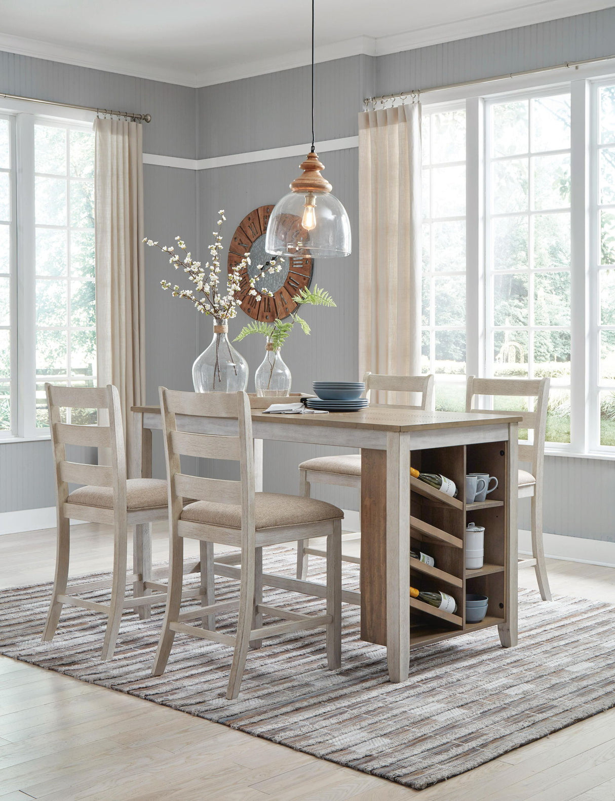 Skempton - Rectangular Counter Table With Storage - White