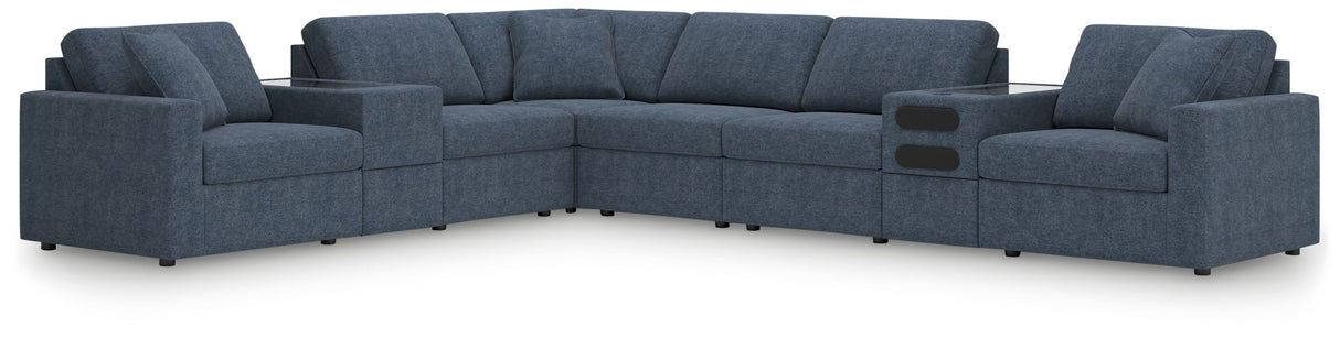 Modmax - Ink - Sectional Blue 8 Pc. Sectional With Audio And Storage Consoles by Signature Design by Ashley® | Bel Furniture