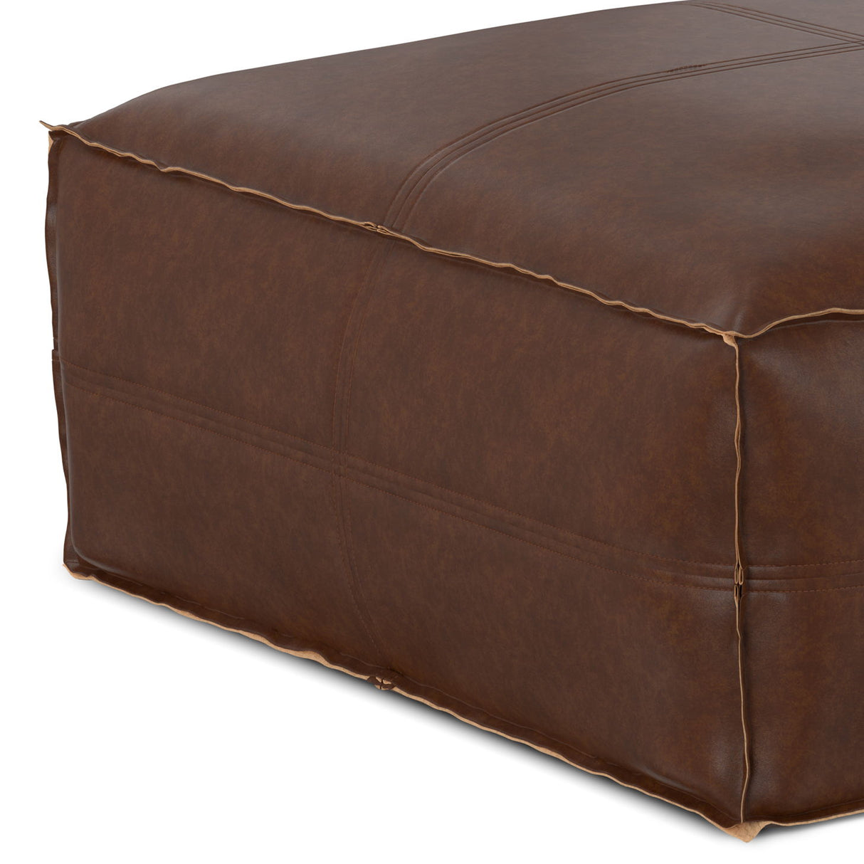 Brody - Large Square, Coffee Table Pouf by Simpli-Home | Bel Furniture