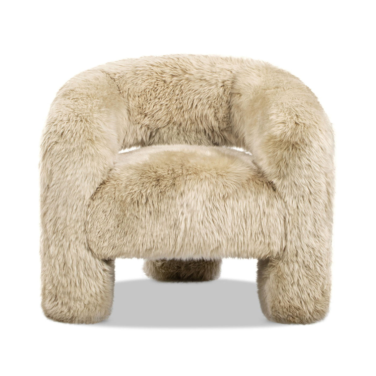 Avalon - Genuine Sheepskin Fur Split Barrel Back Accent Chair - Natural Blonde by Jennifer Taylor Home | Bel Furniture