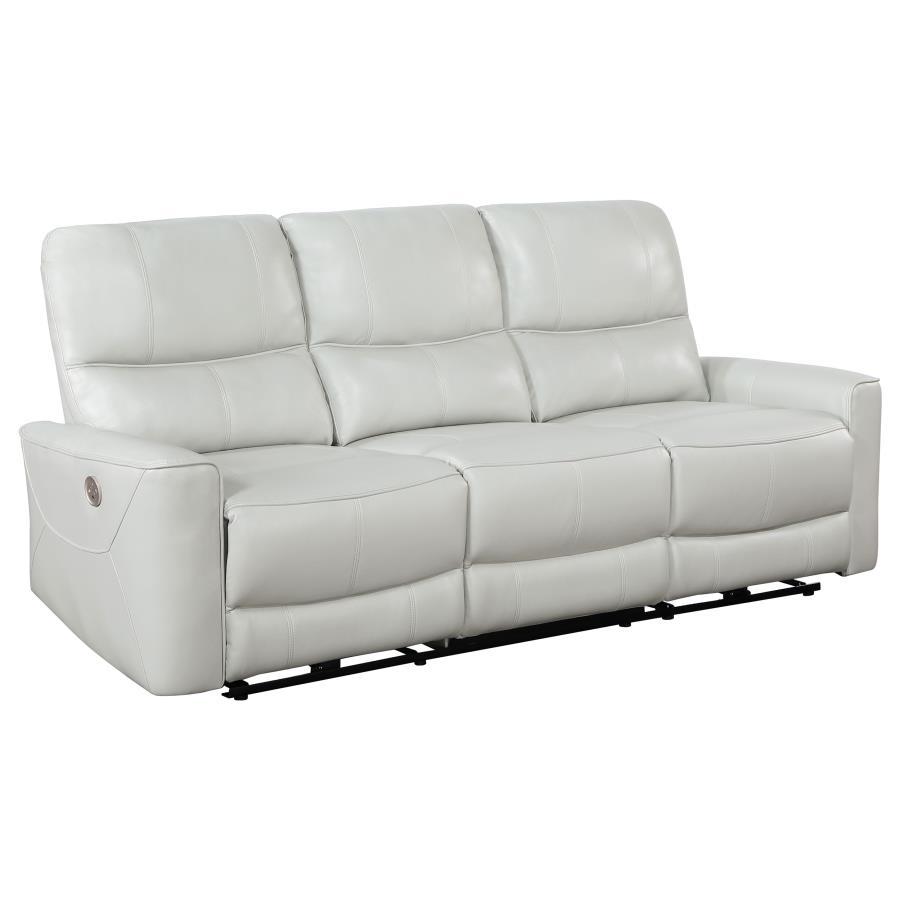 Greenfield - Upholstered Power Reclining Sofa Pearl Silver by Coaster Fine Furniture | Bel Furniture