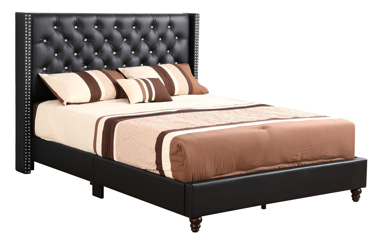 Upholstered Nailhead Trim Chic Bed - view 49