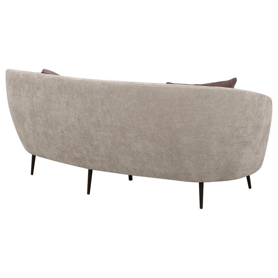 Ellorie - Upholstered Channel Back Curved Sofa - Beige by Coaster Fine Furniture | Bel Furniture
