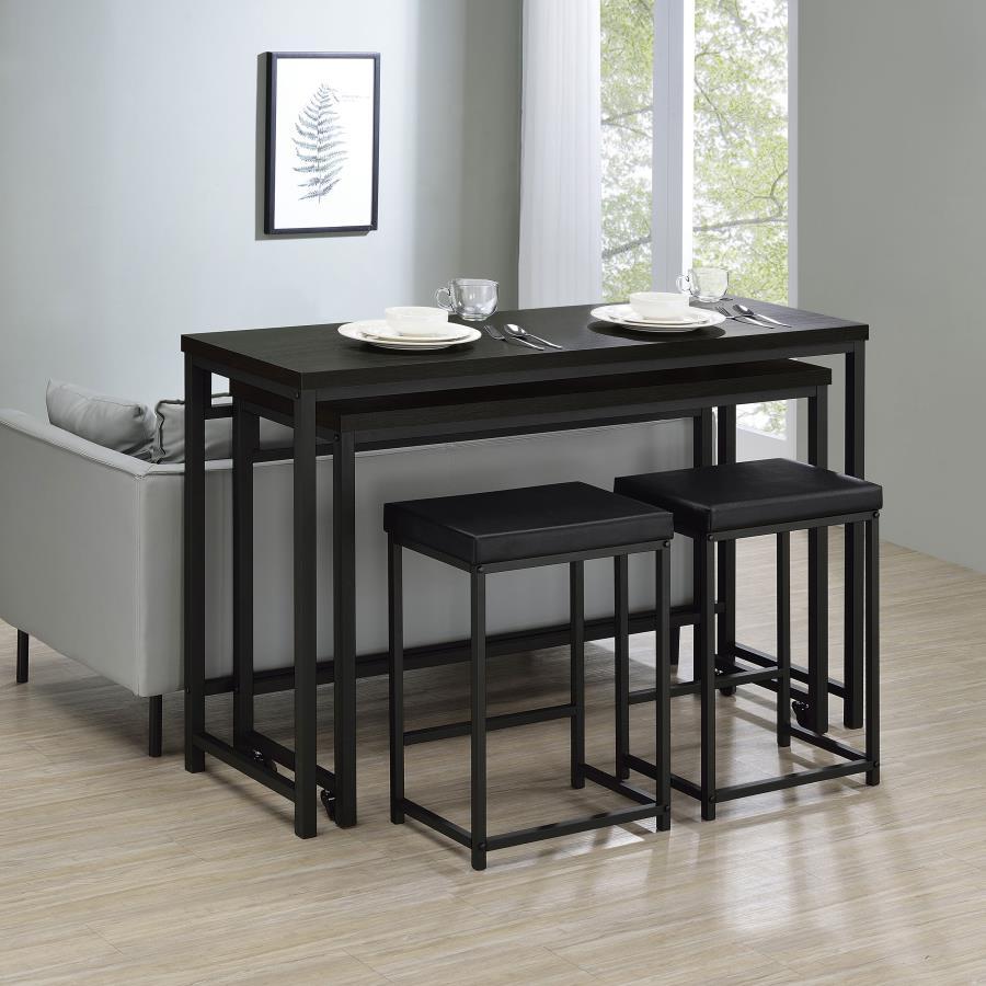 Hawes - 4 Piece Multipurpose Counter Height Table Set - Black by Coaster Fine Furniture | Bel Furniture