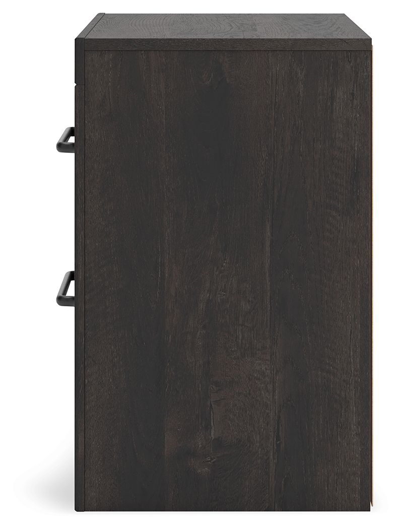 Hollivern - Dark Gray - Two Drawer Night Stand by Signature Design by Ashley® | Bel Furniture