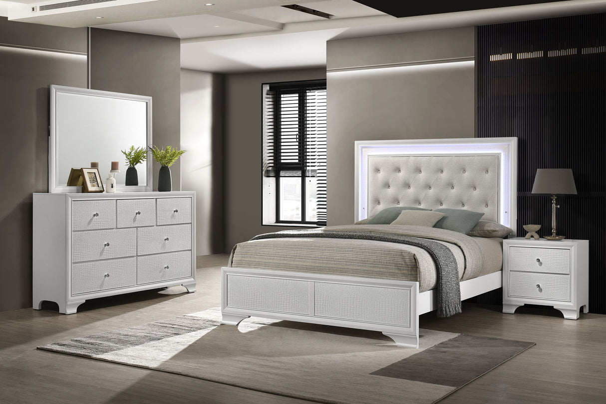 Lyssa - Bedroom Set - Oat / Frost White by Crown Mark | Bel Furniture