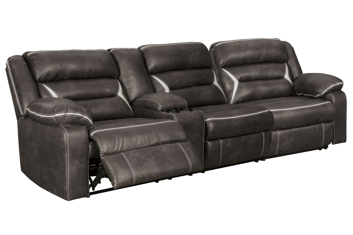 Kincord - Sectional Black 2-Piece Power Reclining Sectional with Left-Arm Facing Power Sofa With Console by Signature Design by Ashley® | Bel Furniture