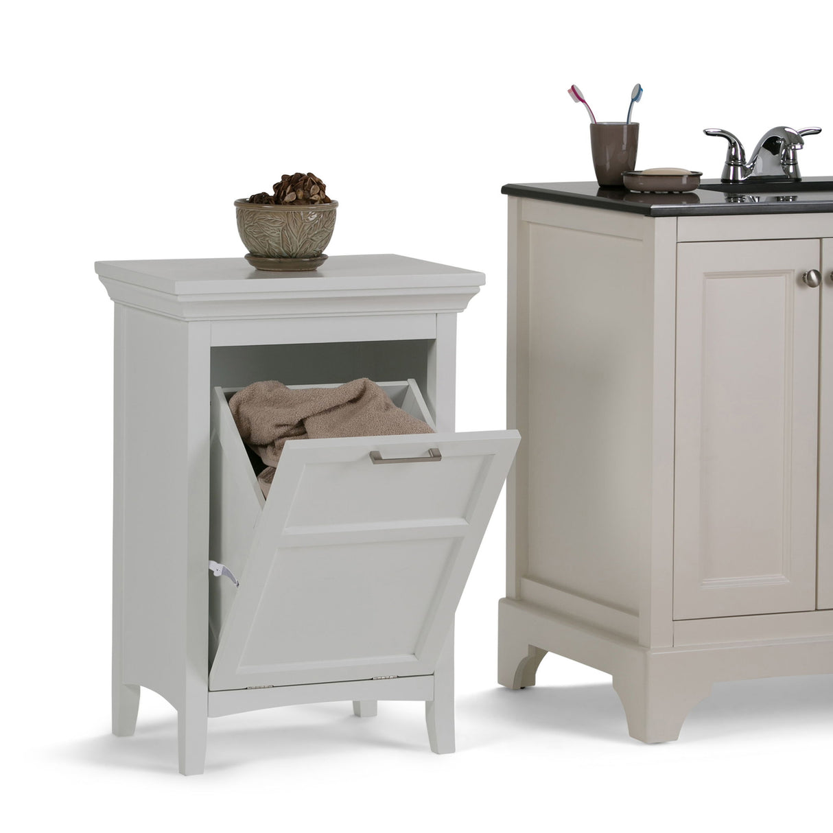 Avington - Laundry Hamper - Pure White by Simpli-Home | Bel Furniture