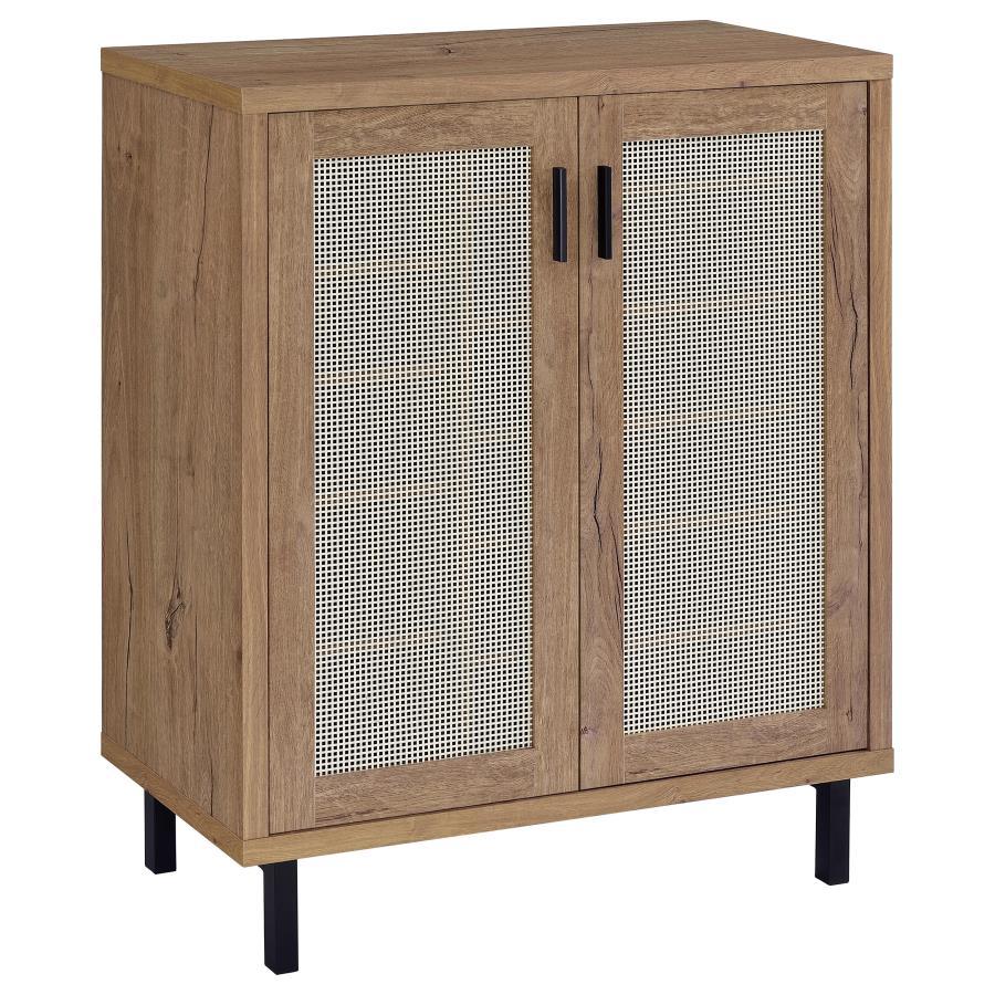 Teller - 2-Door Shoe Storage Cabinet - Natural Oak by Coaster Fine Furniture | Bel Furniture