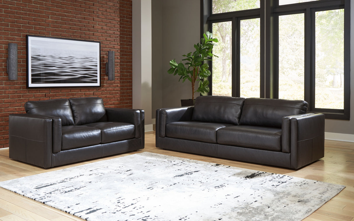 Amiata - Living Room Set Black 2 Pc. Sofa, Loveseat by Signature Design by Ashley® | Bel Furniture