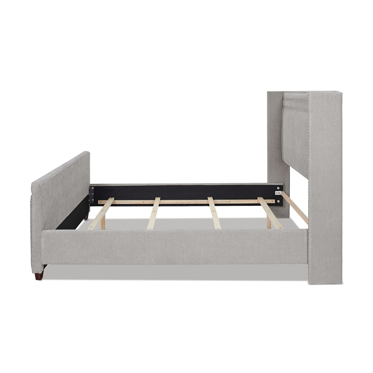 Elle - Wingback Upholstered King Bed - Silver Gray by Jennifer Taylor Home | Bel Furniture