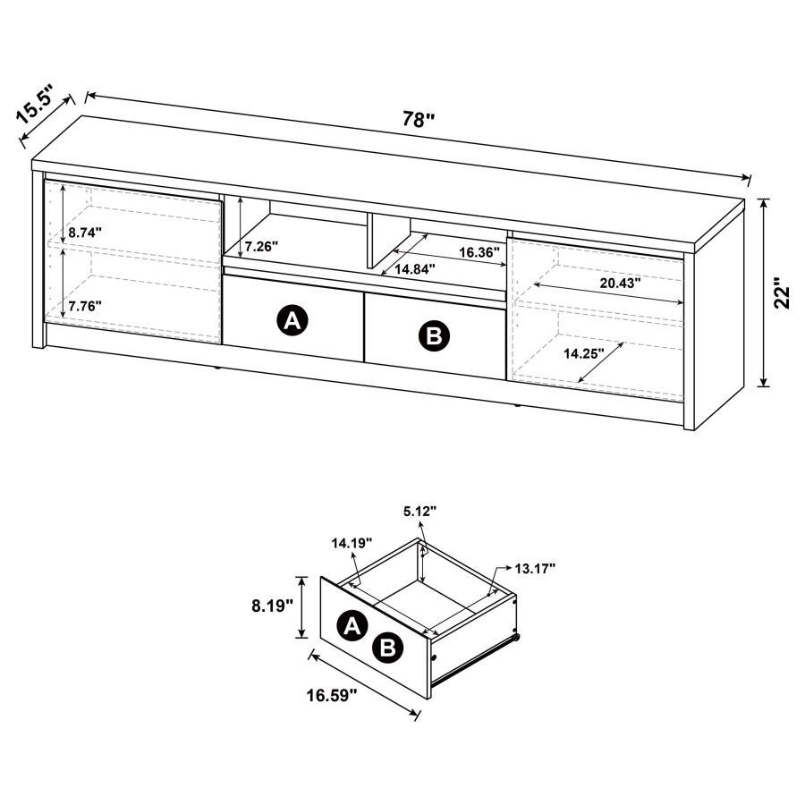 Winfield - 2-Door TV Stand Media Console by Coaster Fine Furniture | Bel Furniture