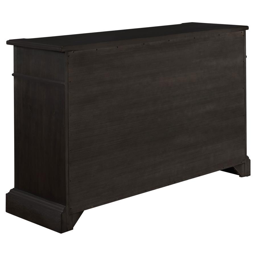 Phelps - 2 Door Sideboard Buffet Cabinet - Distressed Noir by CoasterEssence | Bel Furniture