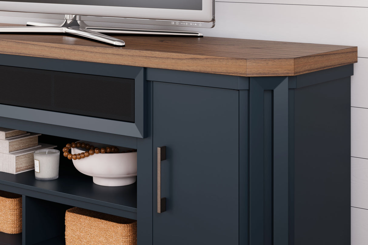 Landocken - Brown / Blue - XL TV Stand W/Fireplace Option by Signature Design by Ashley® | Bel Furniture