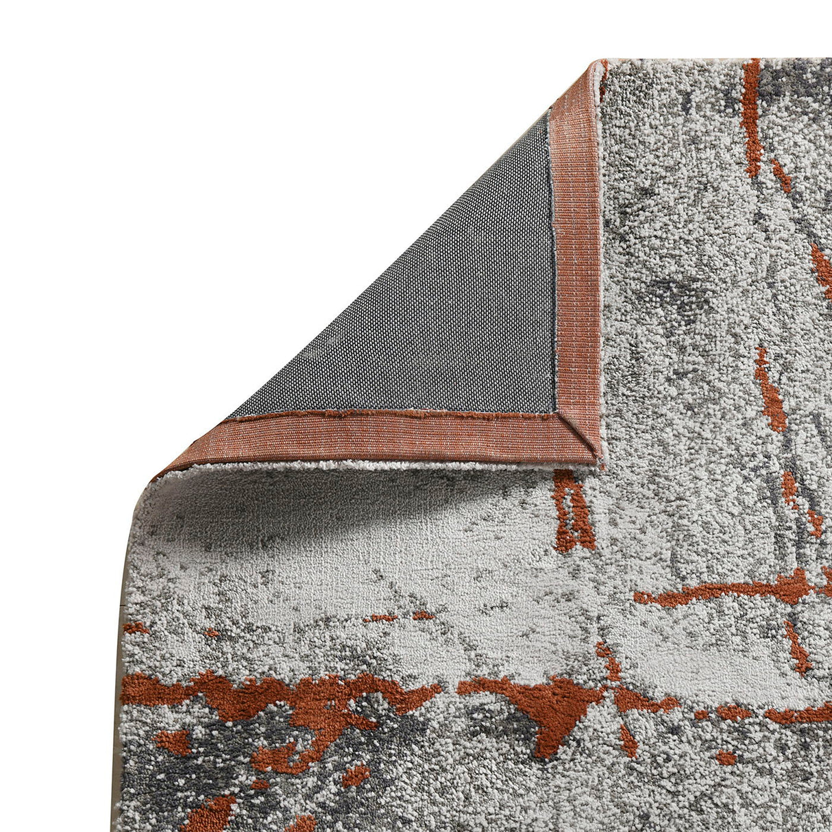 Quarry - 5.25' X 6.5' Abstract Area Rug - Gray / Orange by Jennifer Taylor Home | Bel Furniture