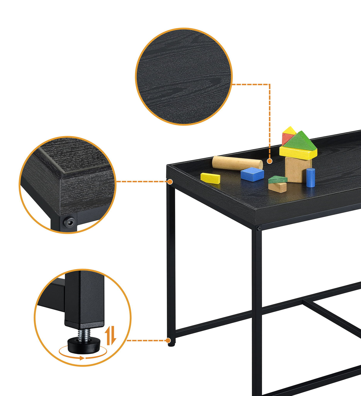 Monty - Wood Grain 3 Piece Coffee Table Set With Raised Edges (Set of 3) by Lilola Home | Bel Furniture