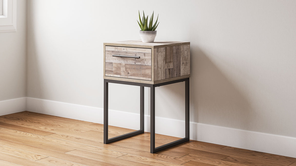 Neilsville - Whitewash - One Drawer Night Stand - Vinyl-Wrapped by Signature Design by Ashley® | Bel Furniture
