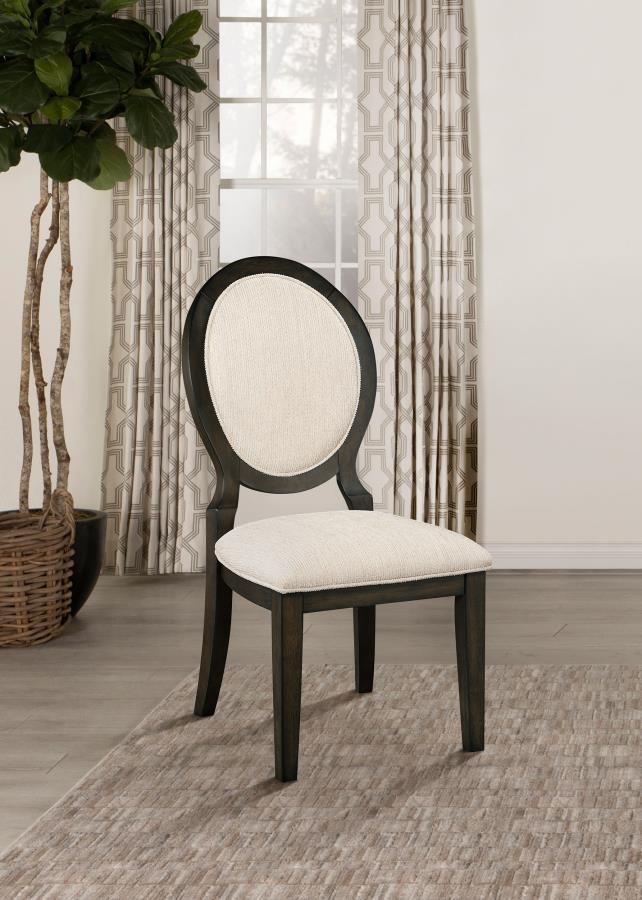 Twyla - Oval Back Dining Side Chair (Set of 2) - Dark Cocoa by CoasterEssence | Bel Furniture
