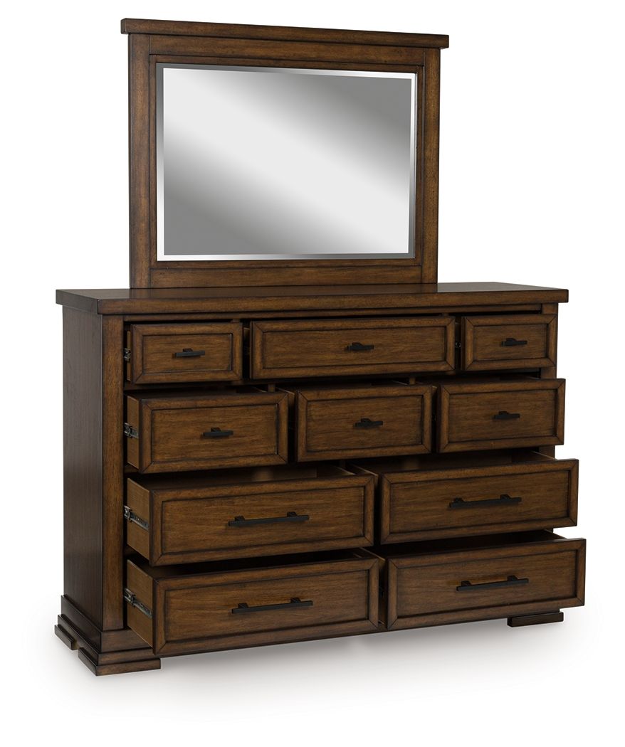 Taffenbrook - Medium Brown - Dresser And Mirror by Signature Design by Ashley® | Bel Furniture