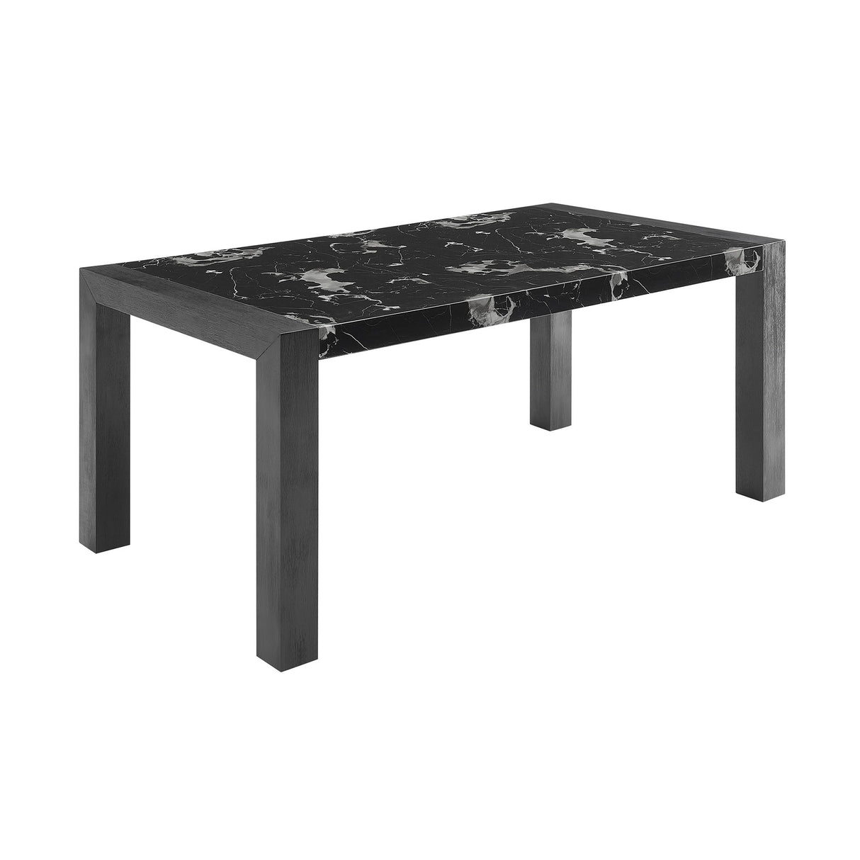 Dining Table And 4 Padded Chairs - Black
